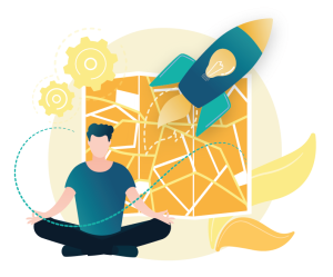 Zen illustration, rocket, map- personal service Anaïs Bouvier Gonzalez
