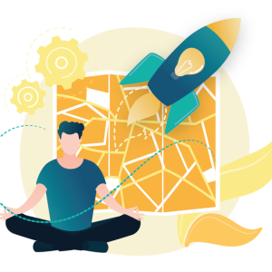 Zen illustration, rocket, map- personal service Anaïs Bouvier Gonzalez