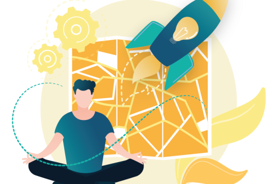 Zen illustration, rocket, map- personal service Anaïs Bouvier Gonzalez