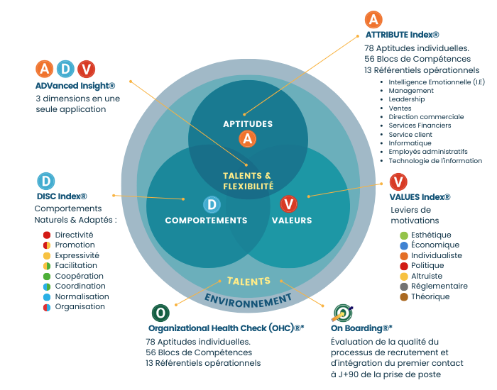 J'ai créé un schéma INNERMETRIX® avec l'analyse de Cocreate Success. Il s'agit de l'évaluation psychométrique des Talents et Compétences N°1 aux USA.